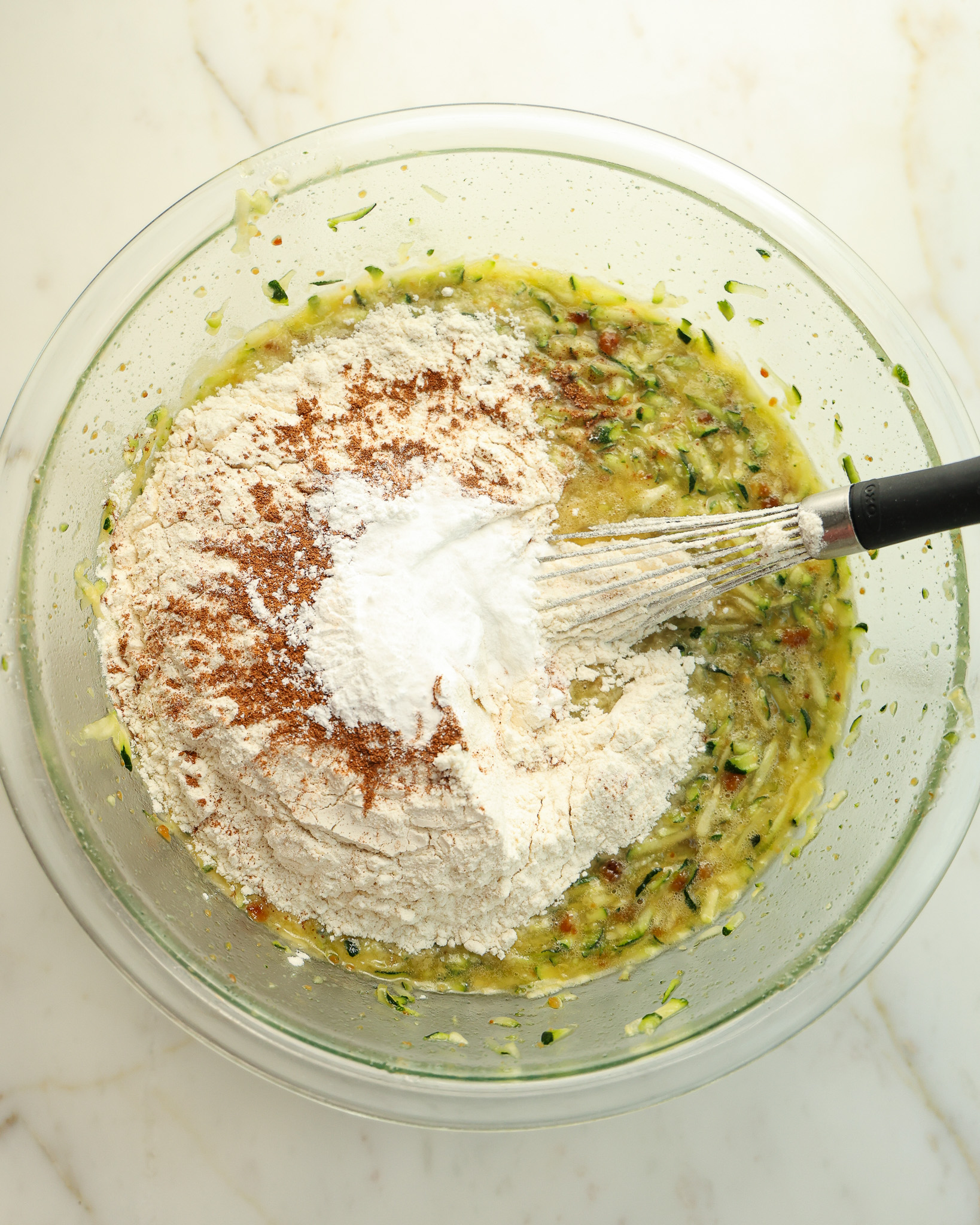 mixing all the ingredients in a bowl